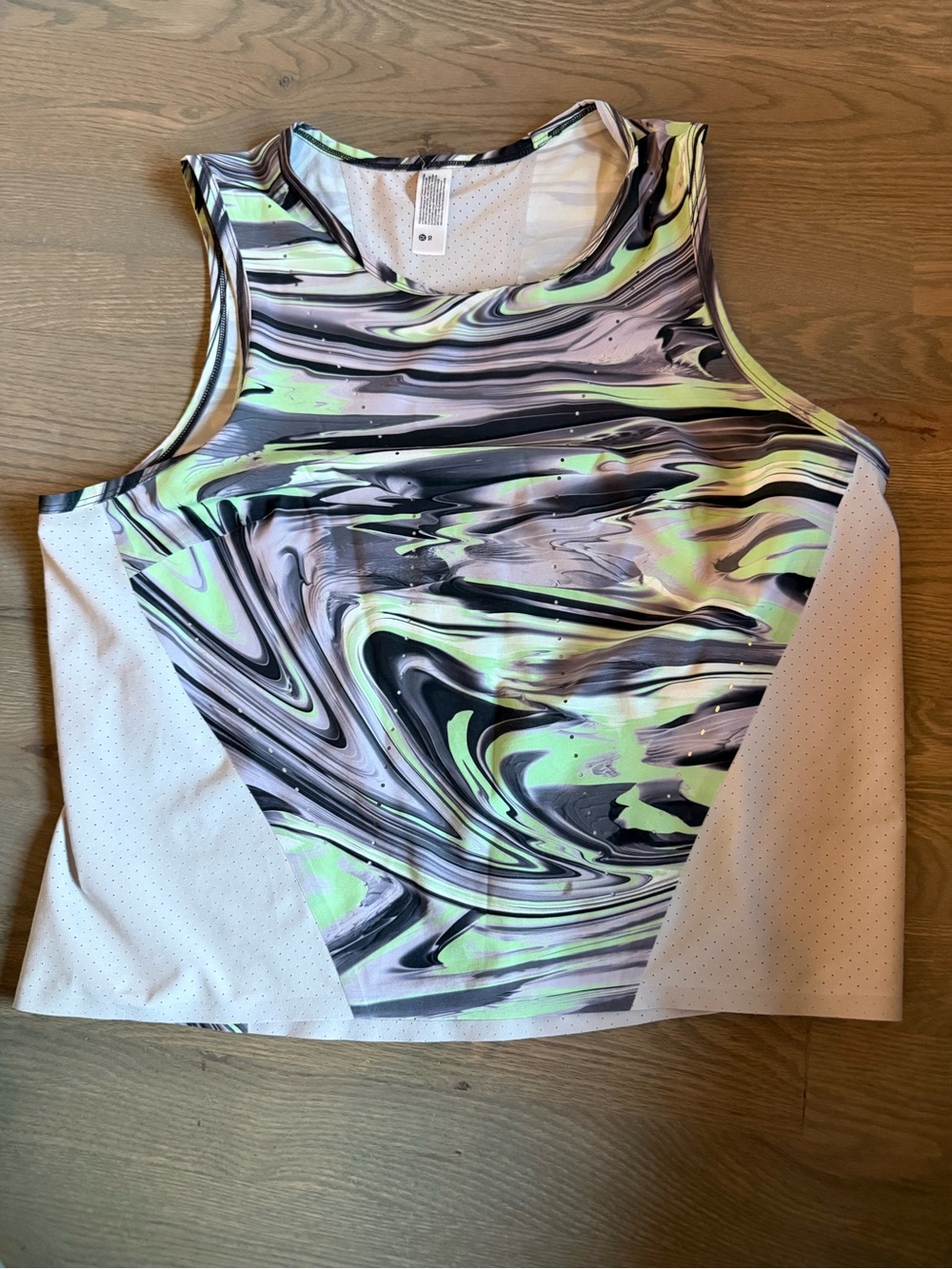 lululemon athletica Marble-Print Crop Tank in Black, Pastel Green & Lilac